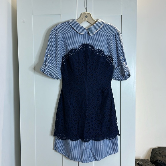 BCBG Lace Dress Shirt Dress - Picture 3 of 7